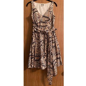 J. Crew Blue, Brown, Off-White Paisley Sundress - Size: 4